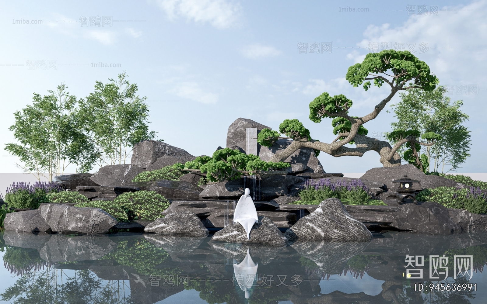 New Chinese Style Rockery Waterscape