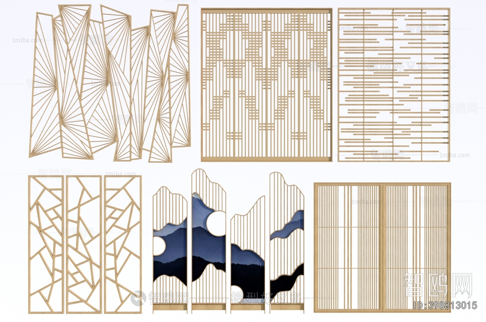 New Chinese Style Wooden Screen Partition