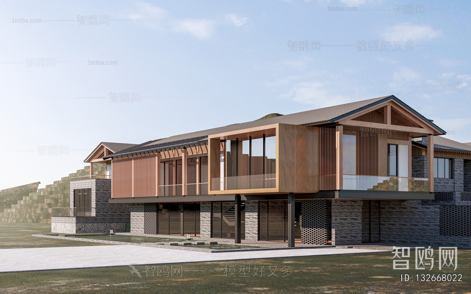 New Chinese Style Appearance Of Commercial Building