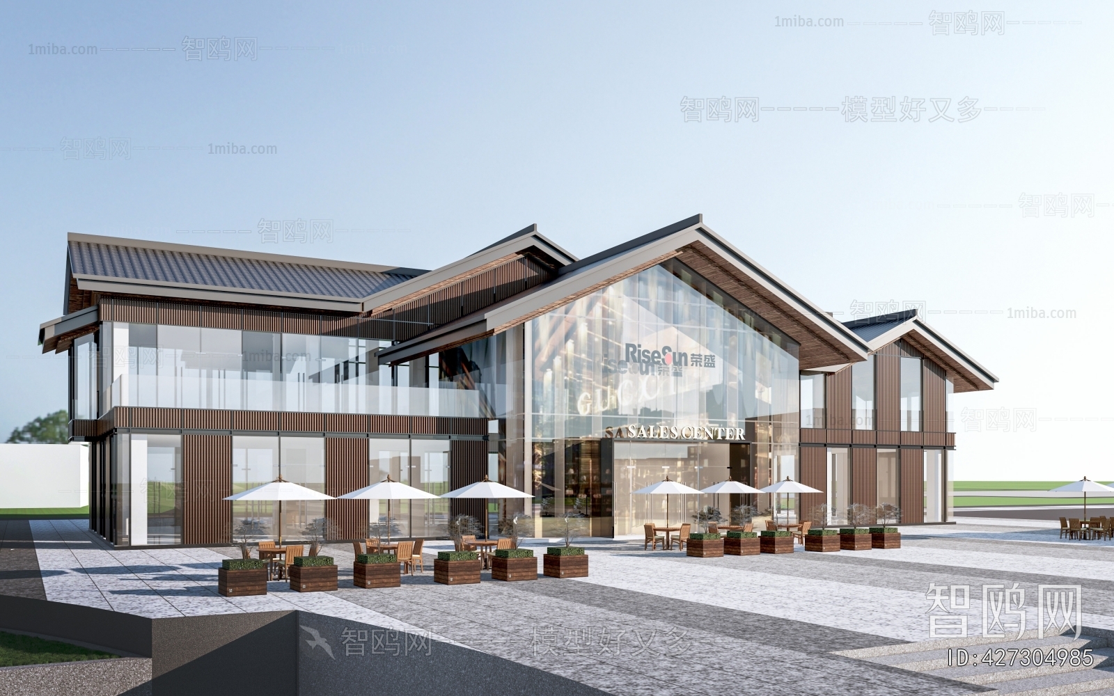 New Chinese Style Appearance Of Commercial Building