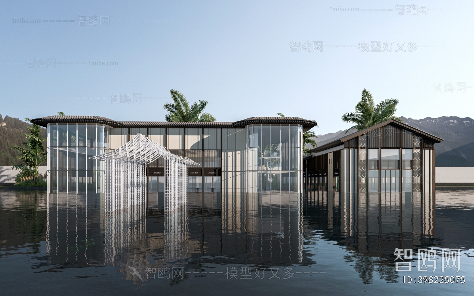 New Chinese Style Appearance Of Commercial Building