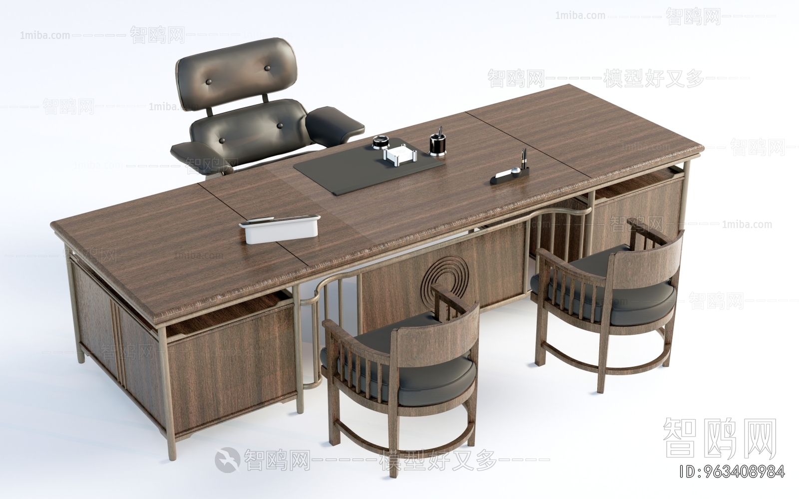 New Chinese Style Office Desk And Chair