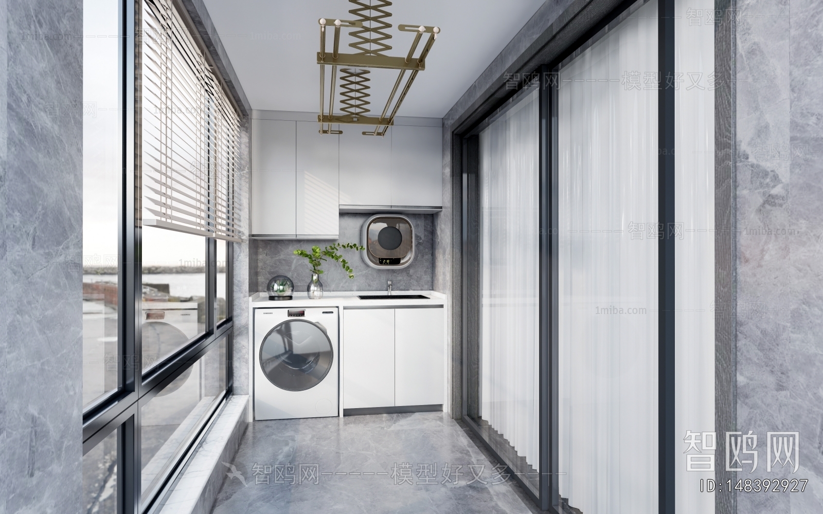 Modern Balcony Laundry Room