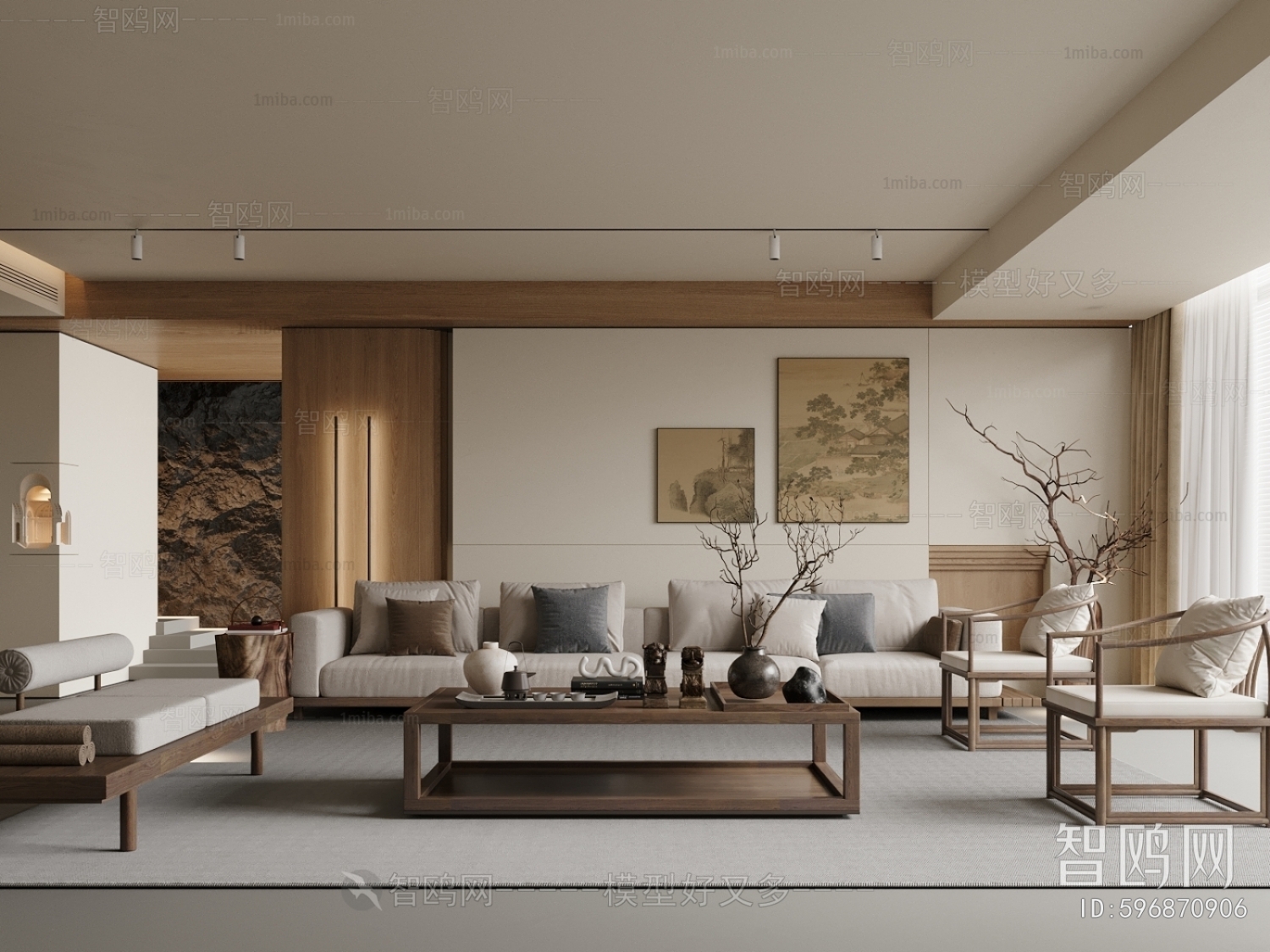 New Chinese Style A Living Room