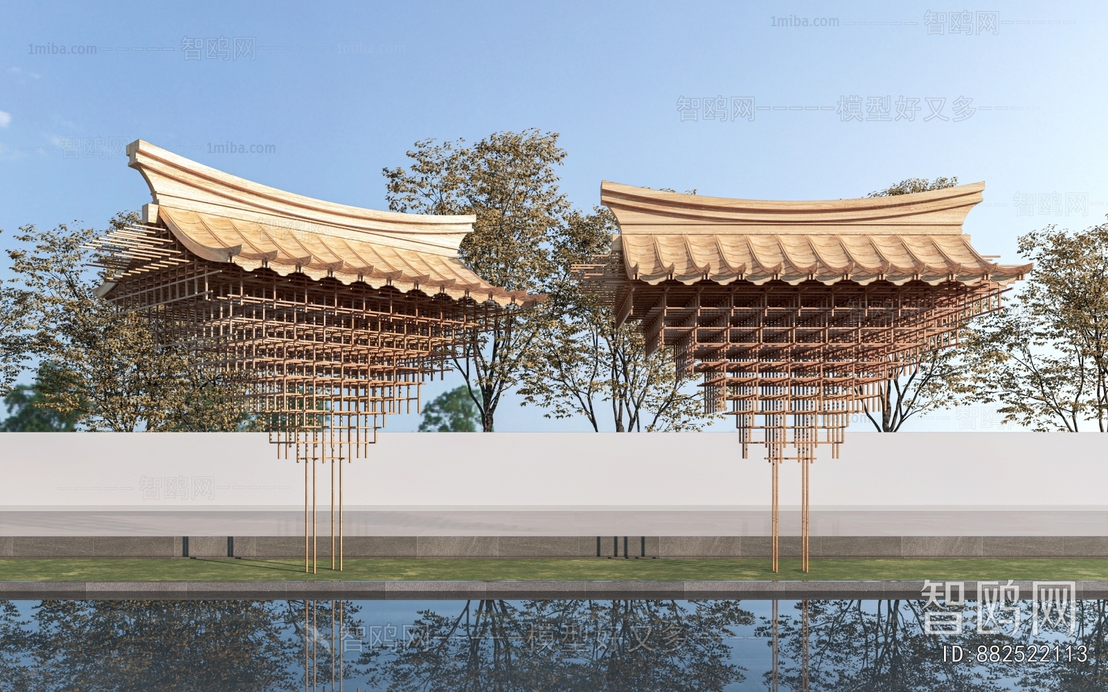 New Chinese Style Sculpture Sketch