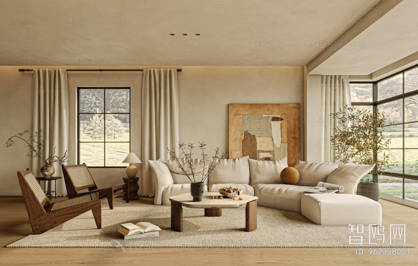 Wabi-sabi Style A Living Room