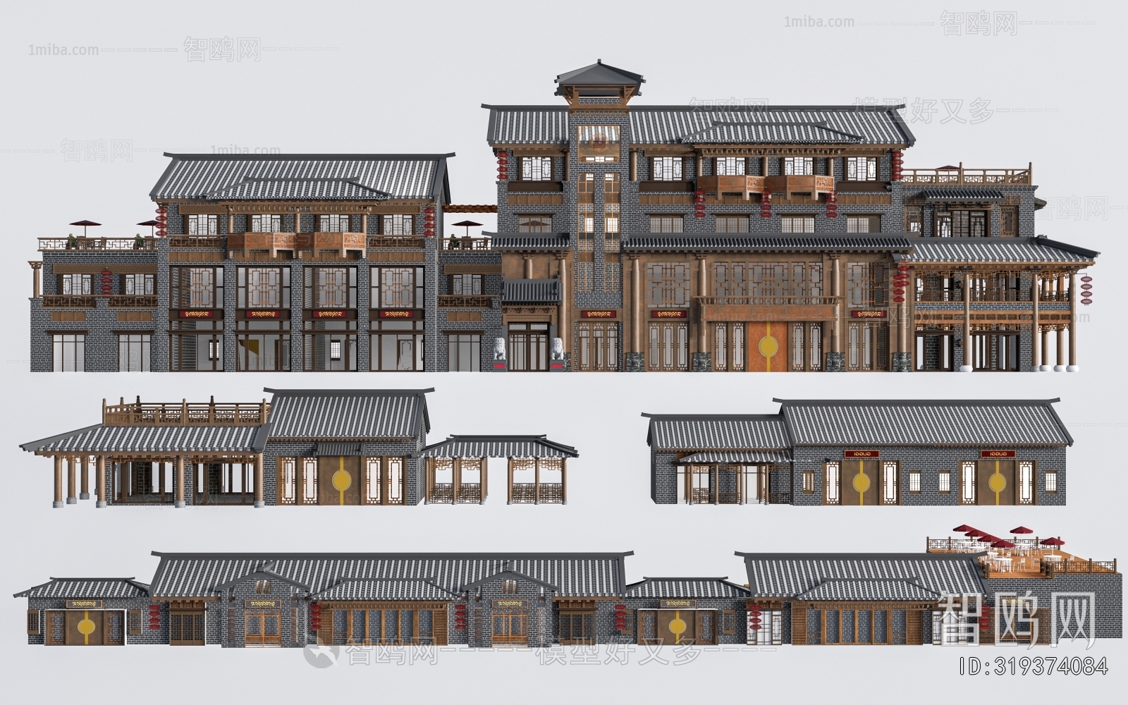 New Chinese Style Appearance Of Commercial Building
