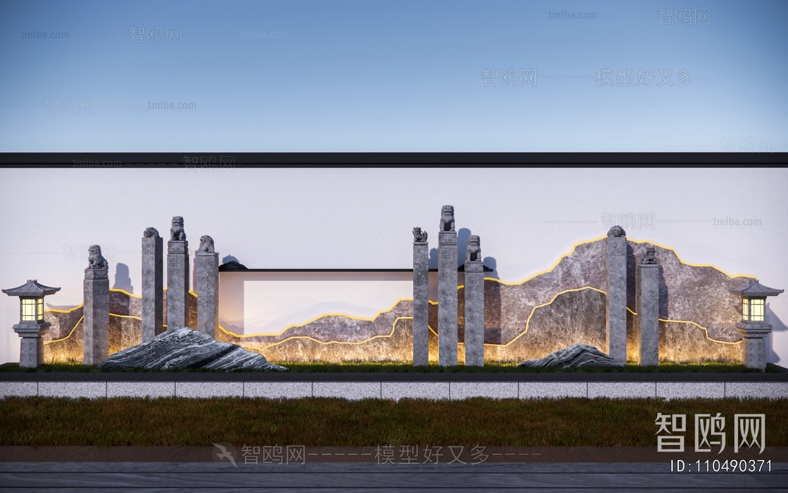 New Chinese Style Landscape Wall