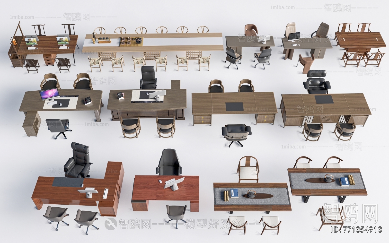 Chinese Style Office Desk And Chair