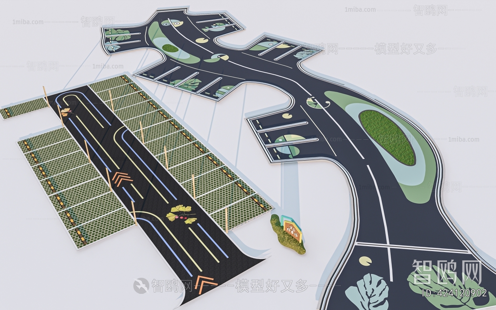 Modern Outdoor Parking Lot