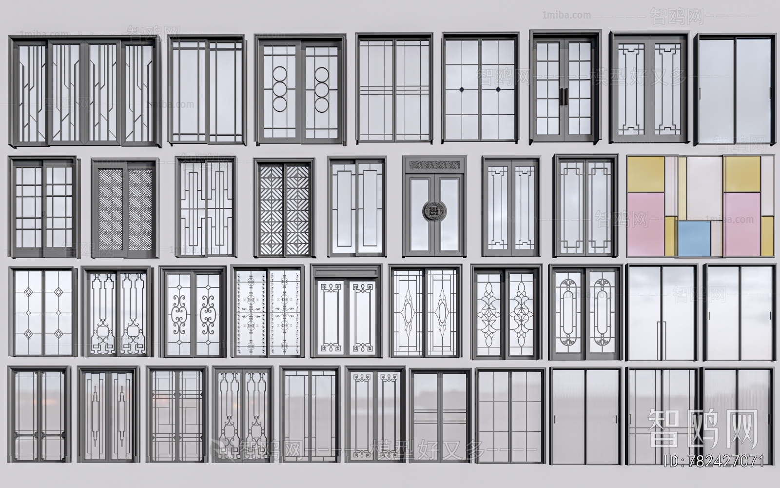 New Chinese Style Sliding Door