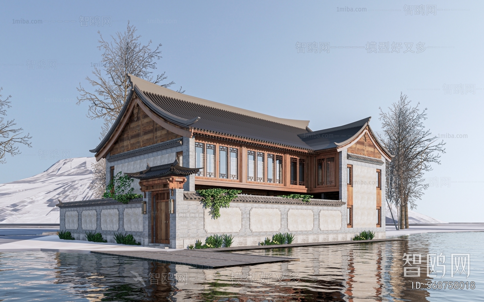 New Chinese Style Appearance Of Commercial Building