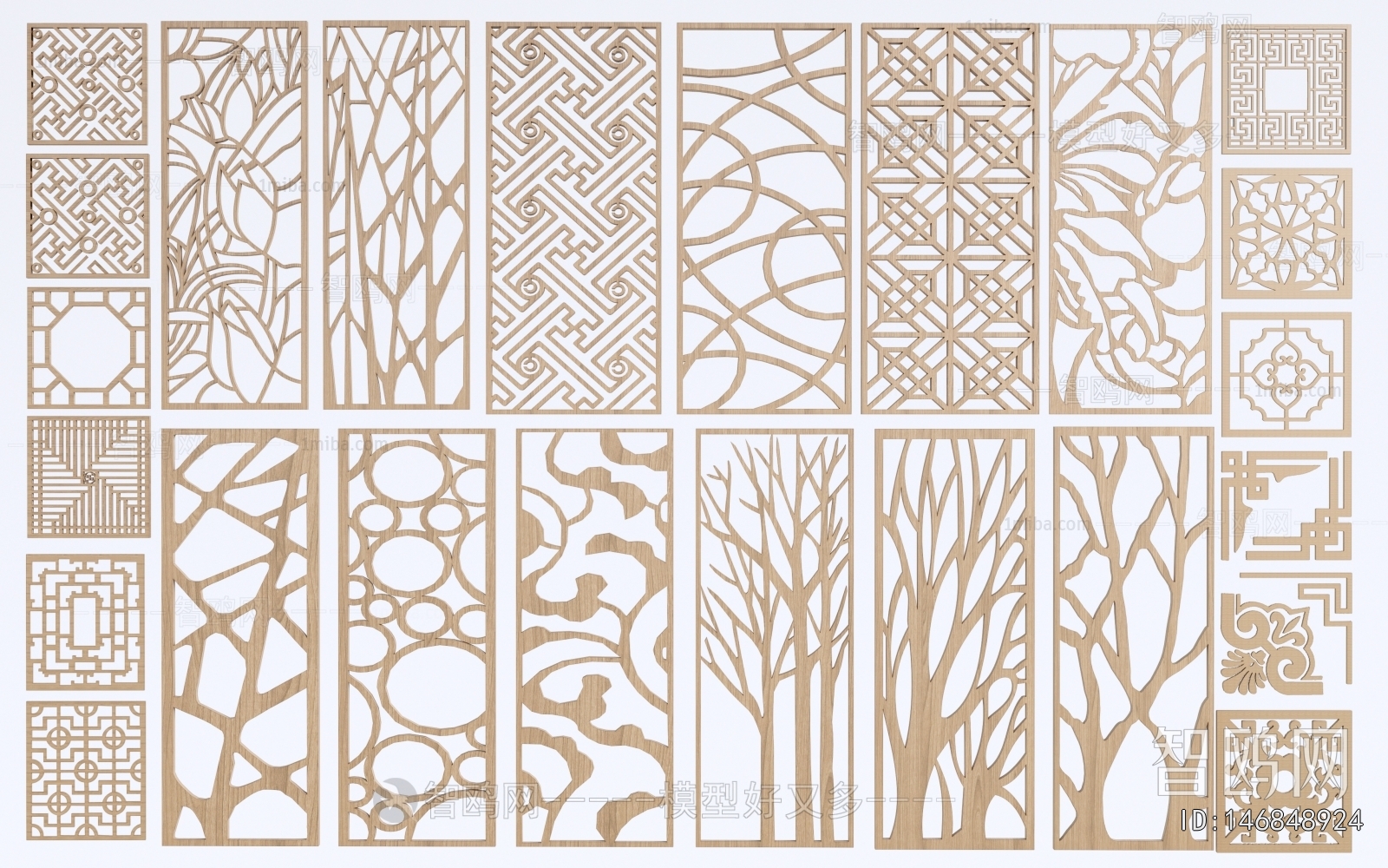 New Chinese Style Wooden Screen Partition