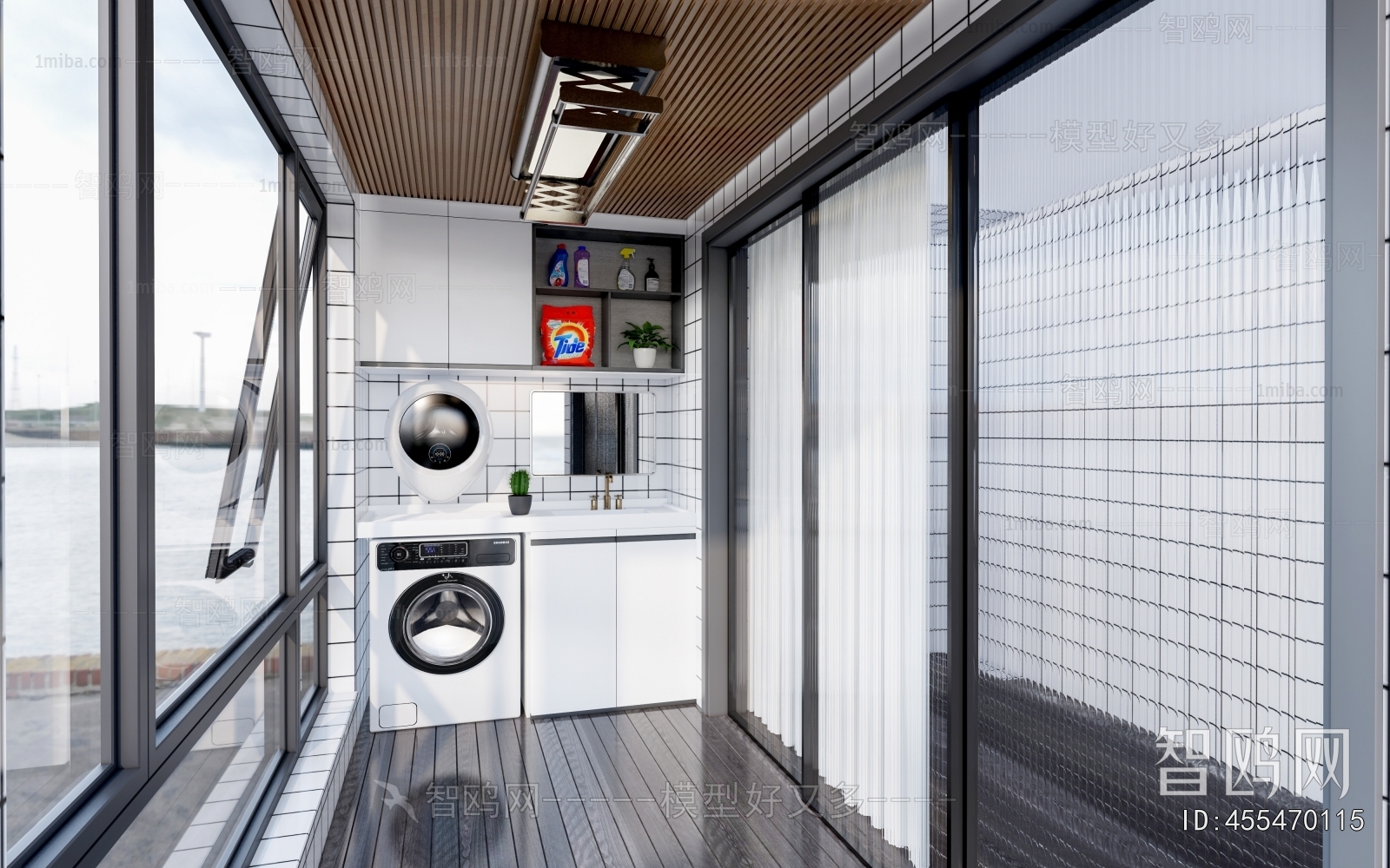 Modern Balcony Laundry Room