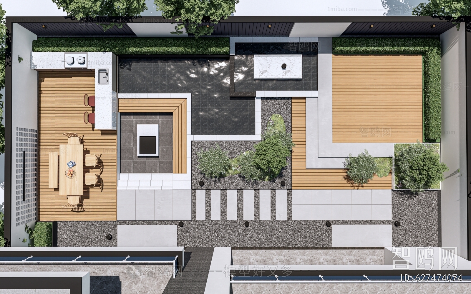 Modern Courtyard/landscape