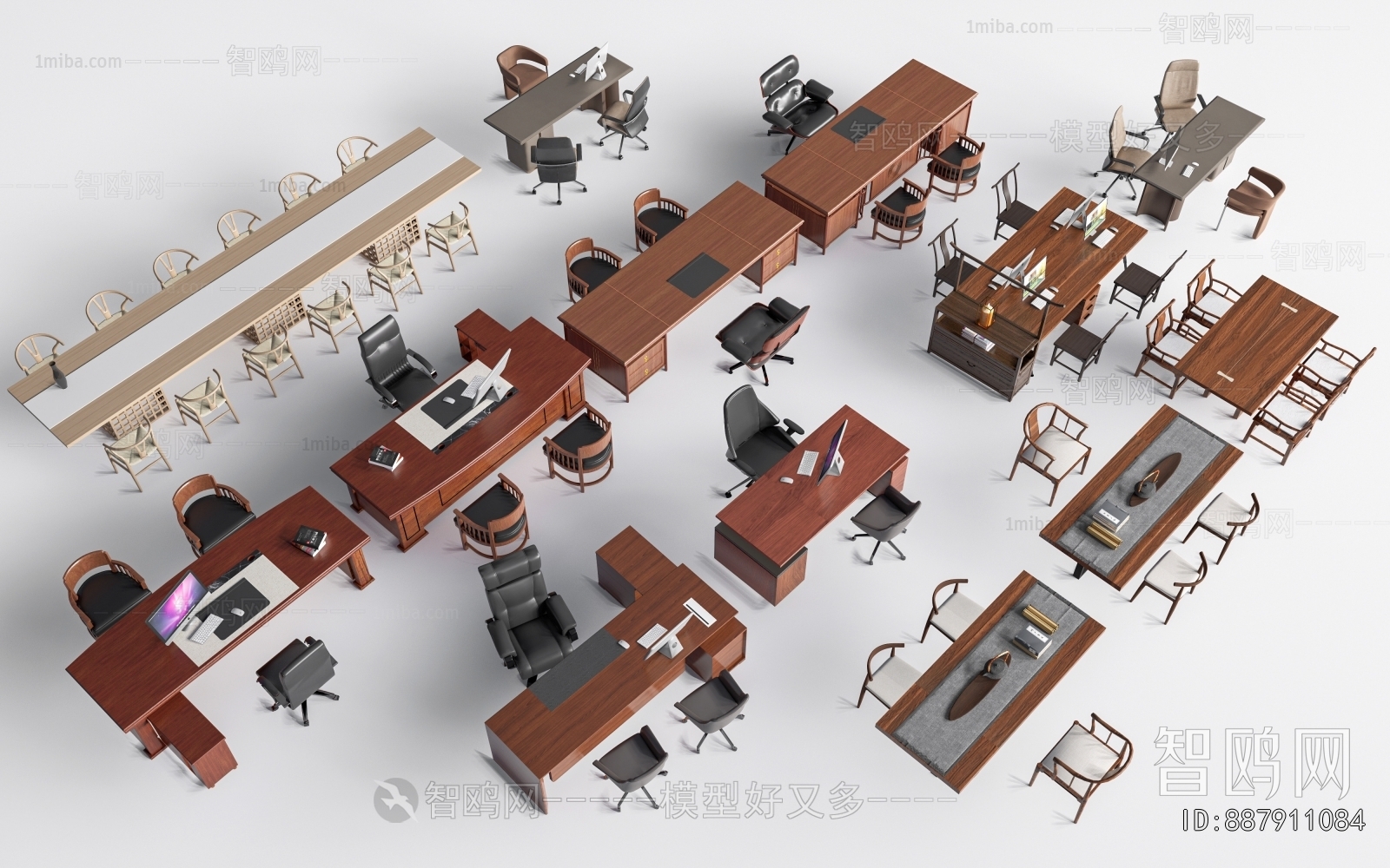 Chinese Style Office Desk And Chair