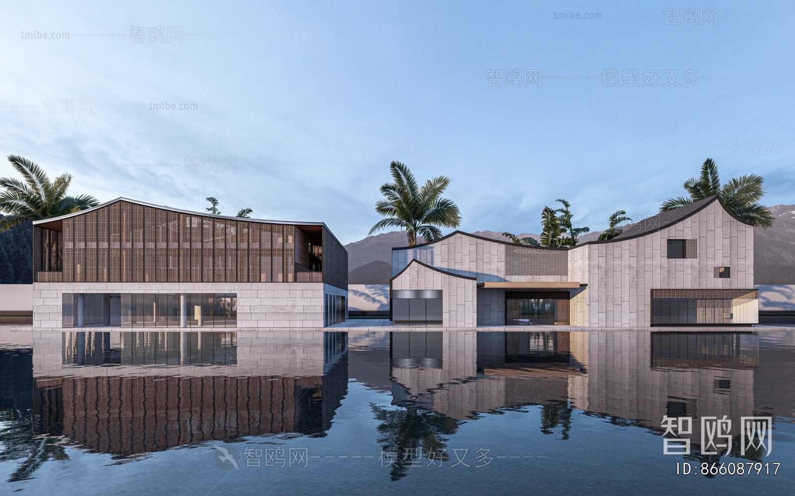 New Chinese Style Architecture Of Artistic Style