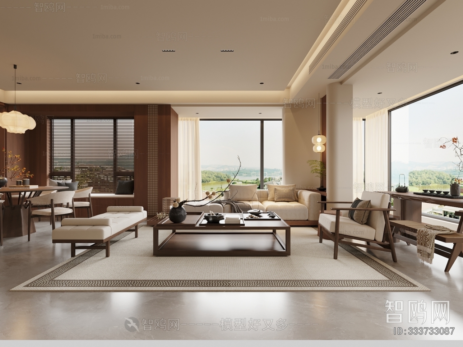 New Chinese Style A Living Room