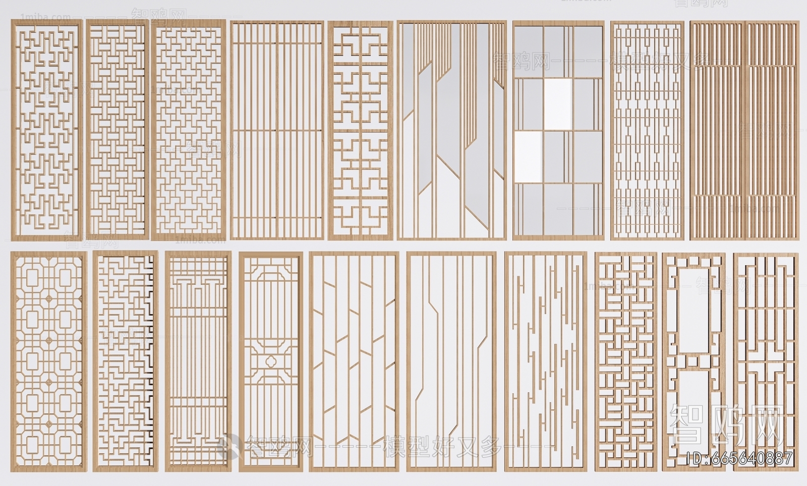 New Chinese Style Wooden Screen Partition