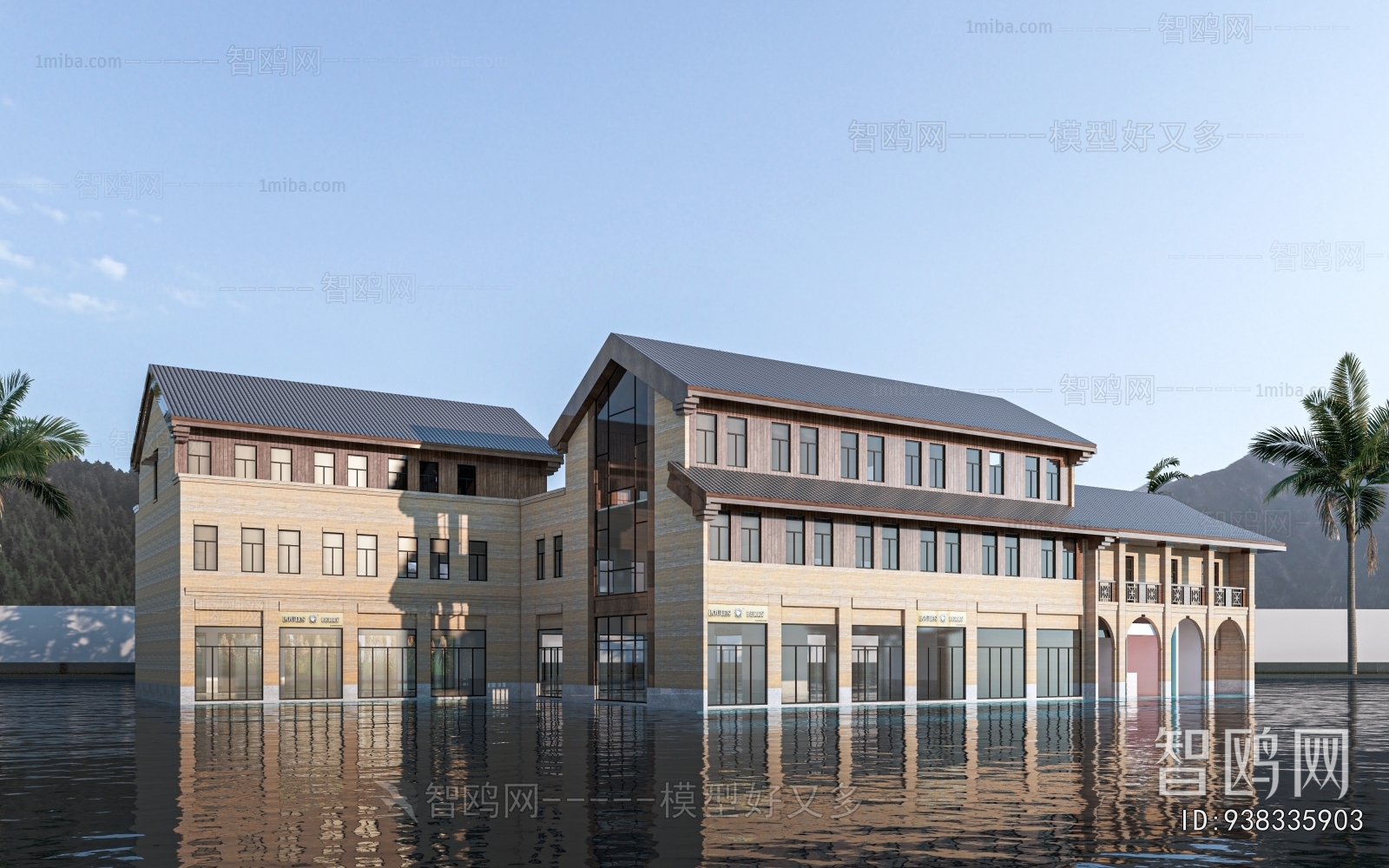 New Chinese Style Appearance Of Commercial Building
