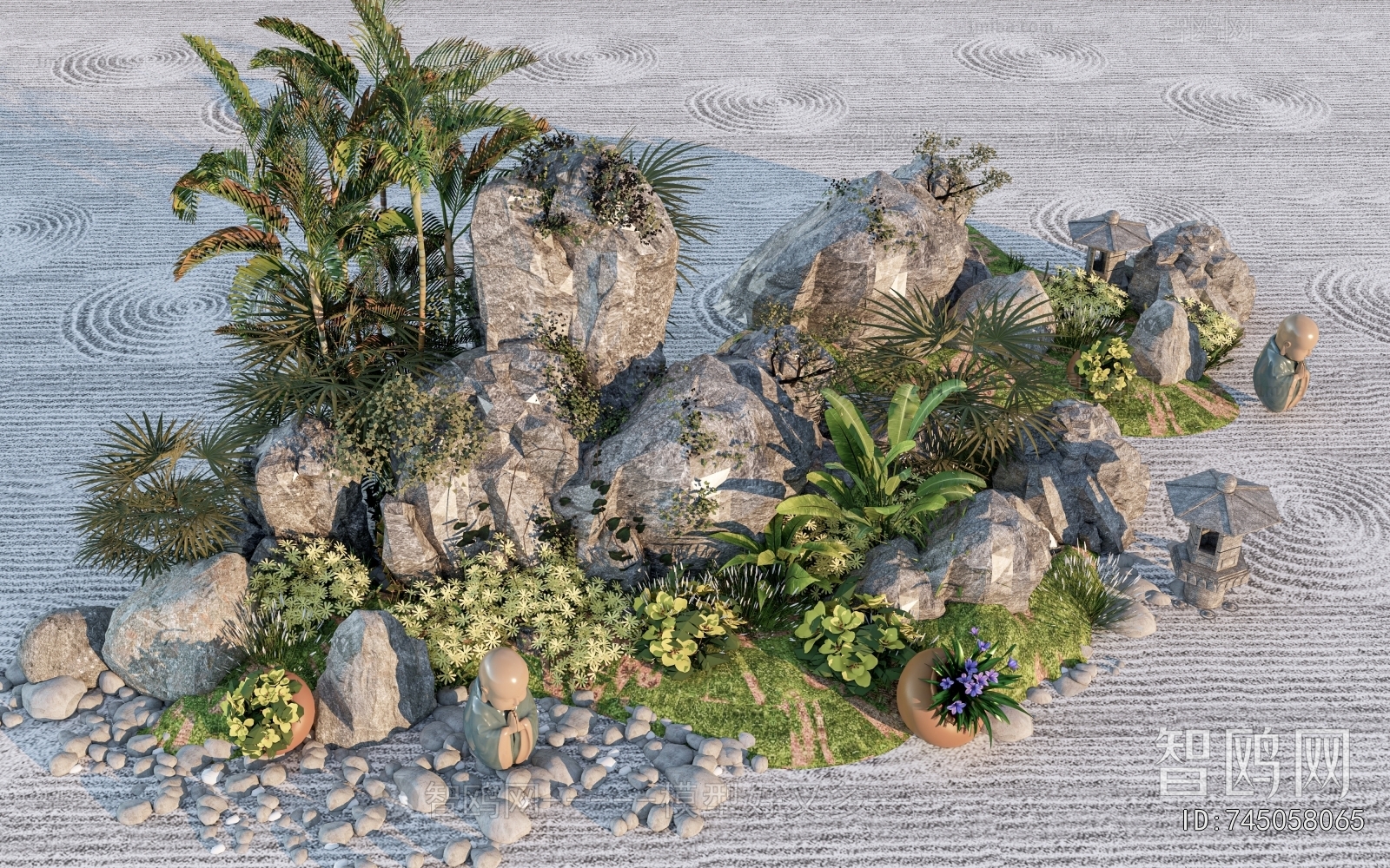 New Chinese Style Rockery Waterscape