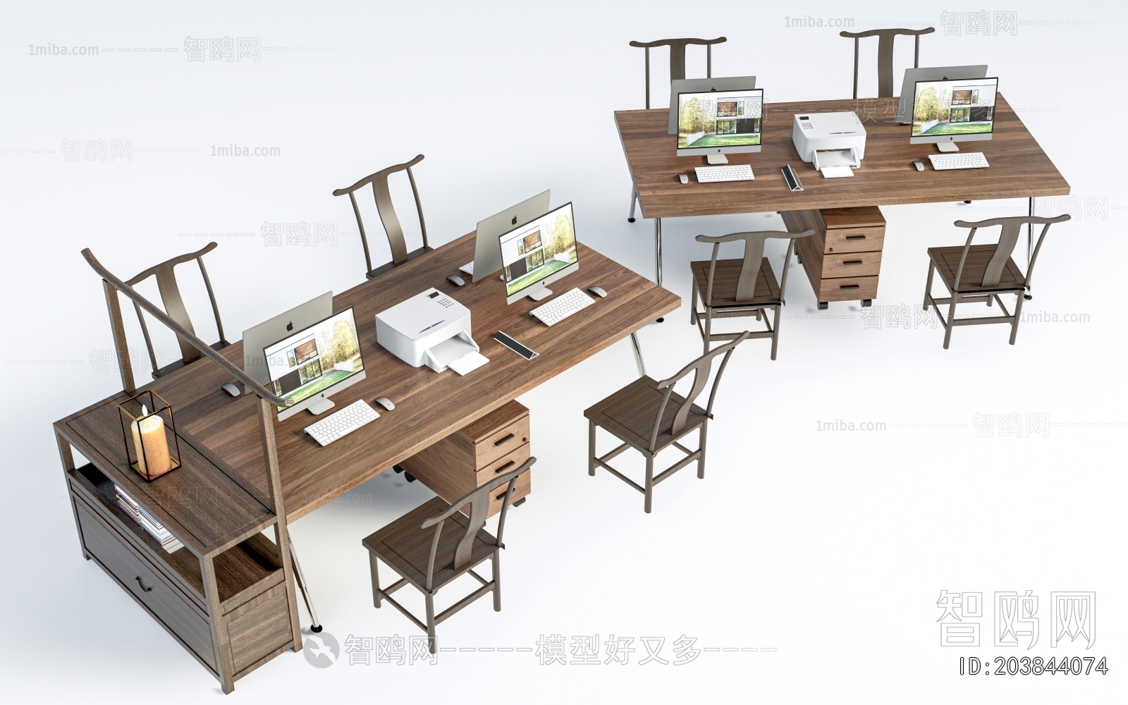 New Chinese Style Office Desk And Chair