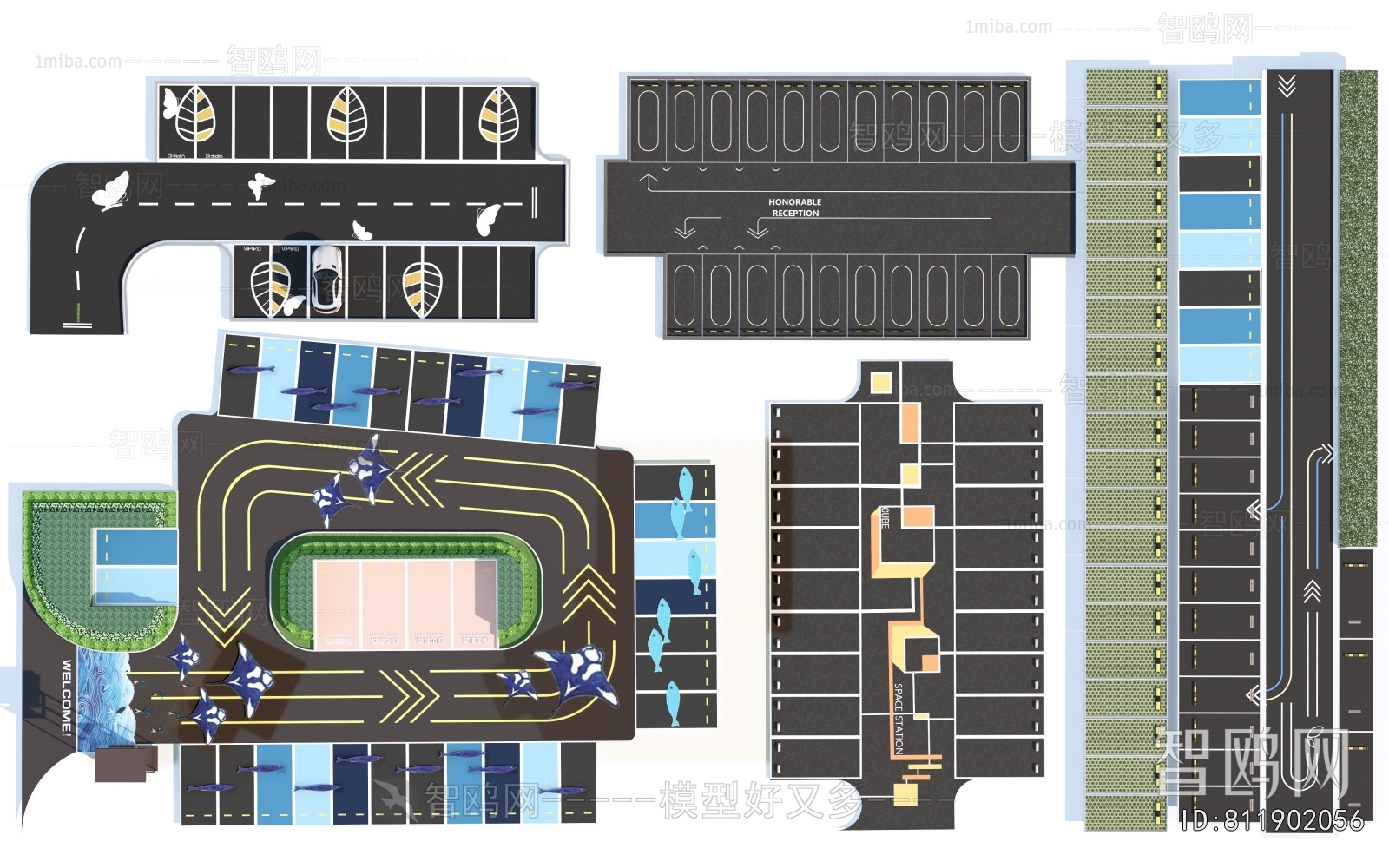 Modern Outdoor Parking Lot