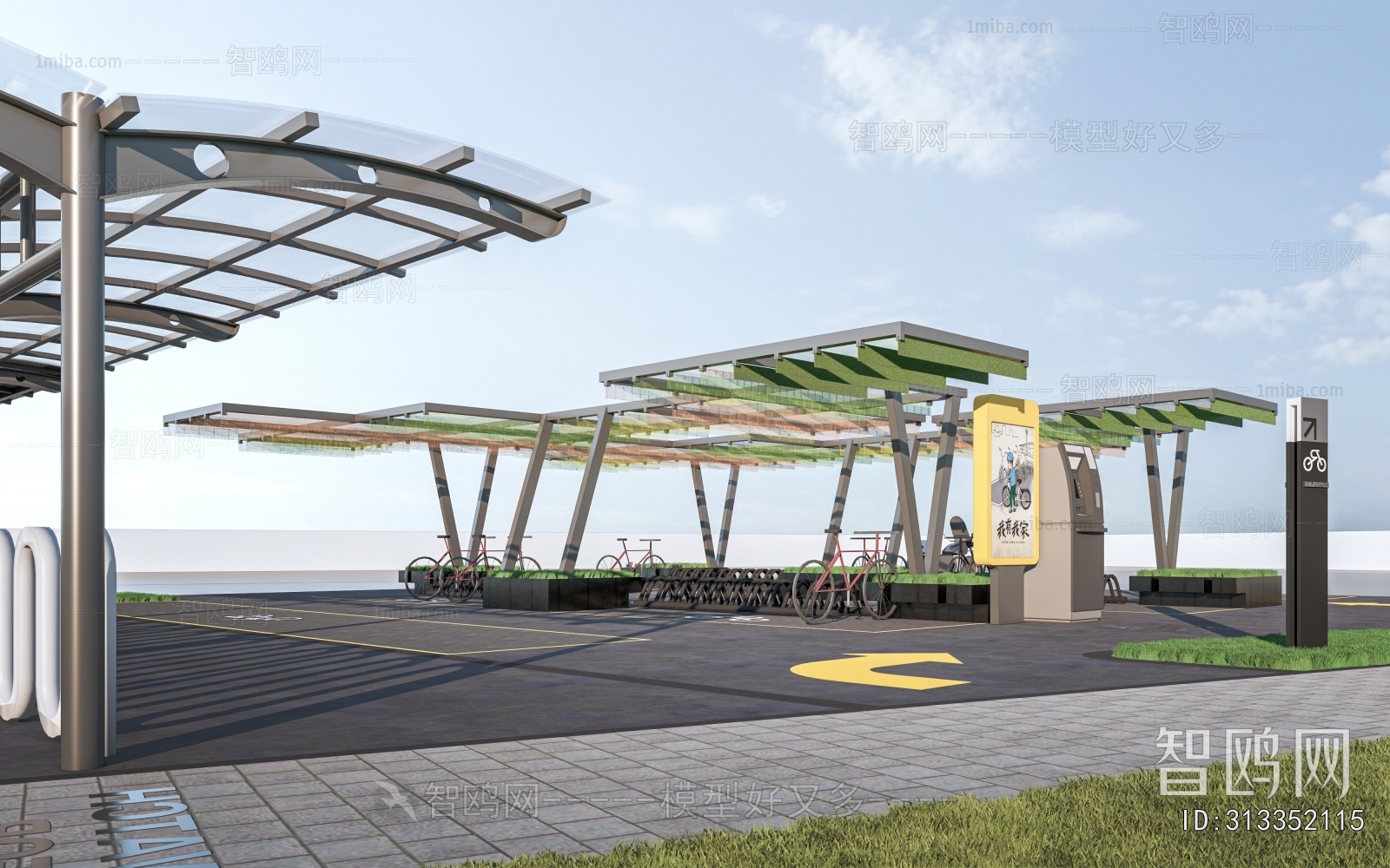 Modern Outdoor Parking Lot