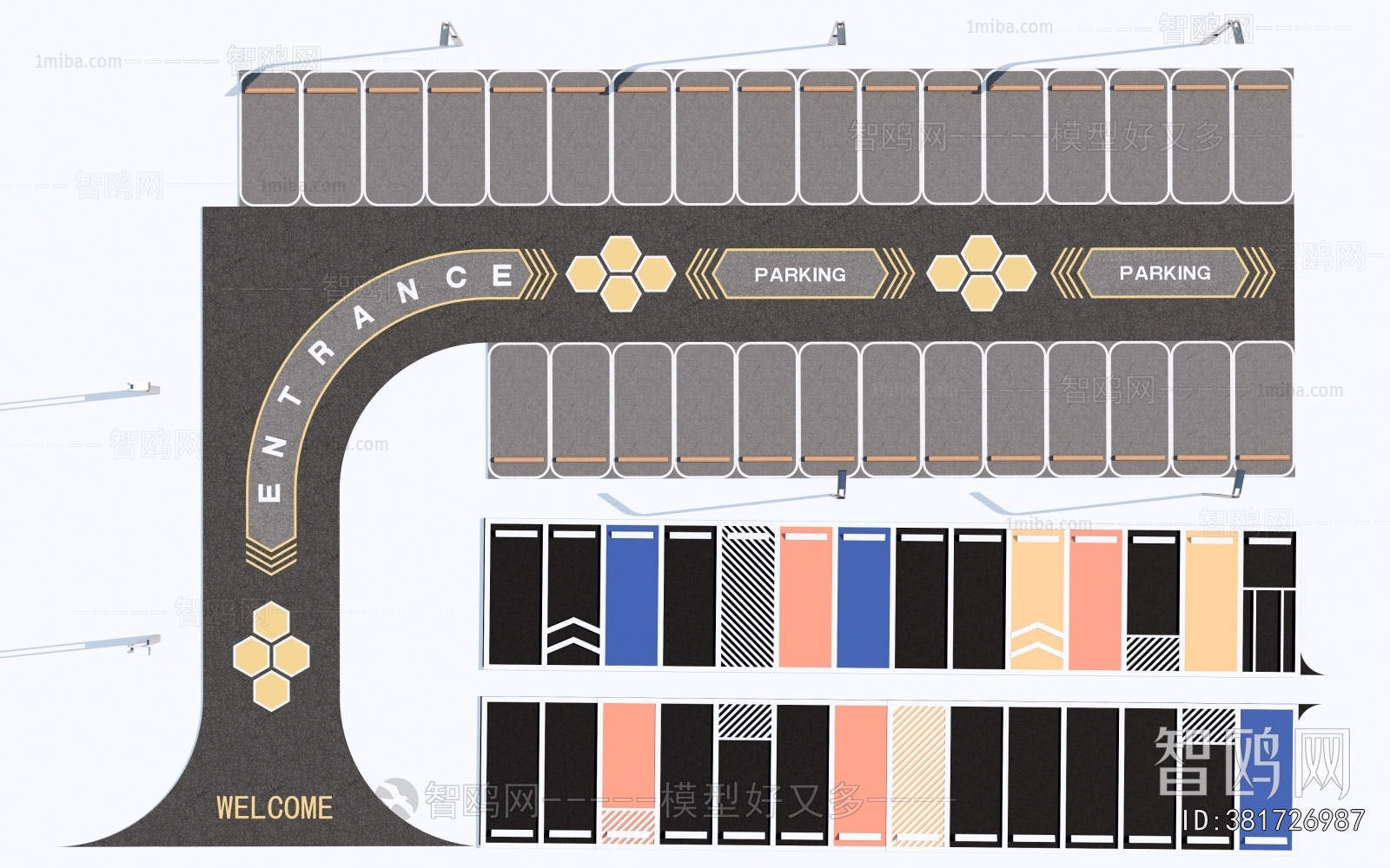 Modern Outdoor Parking Lot