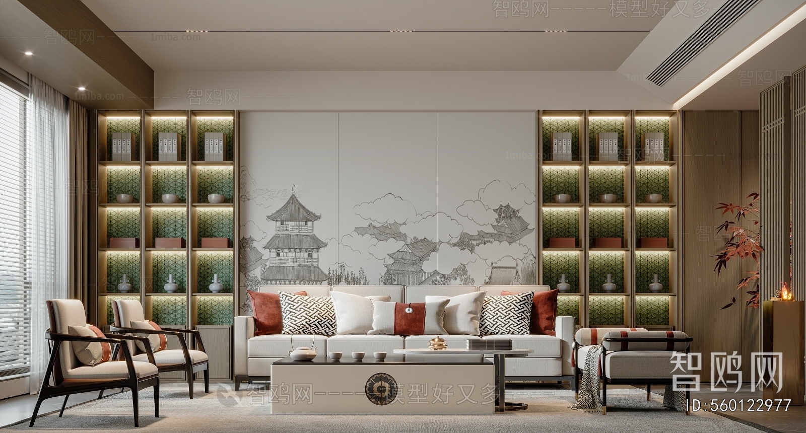 New Chinese Style A Living Room