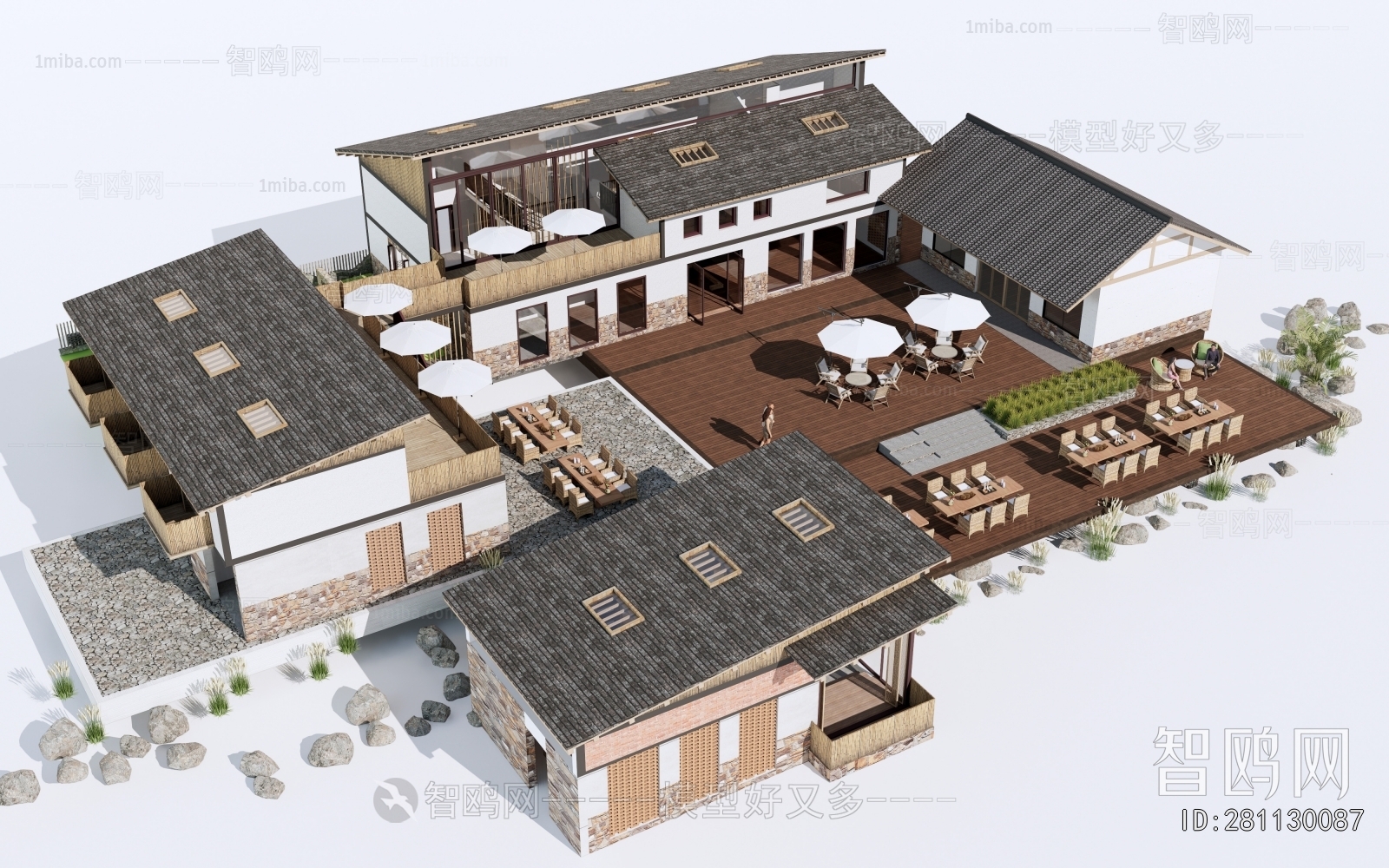 New Chinese Style Appearance Of Commercial Building