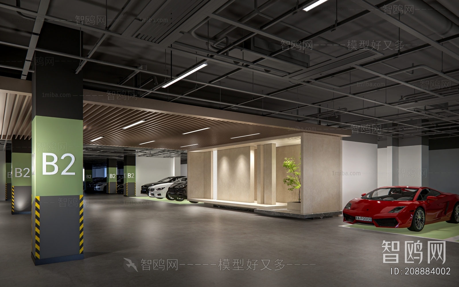 Modern Underground Parking Lot