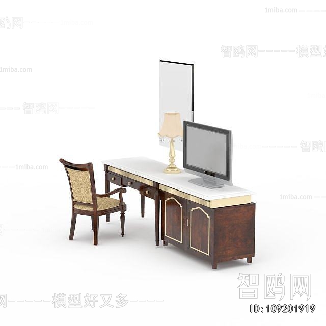 Chinese Style Office Desk And Chair