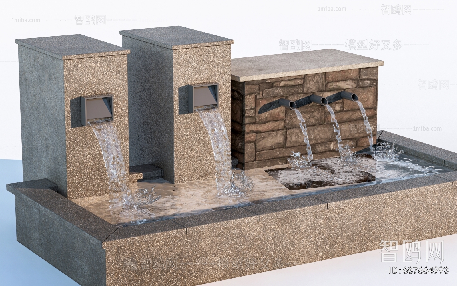 Modern Rockery Waterscape