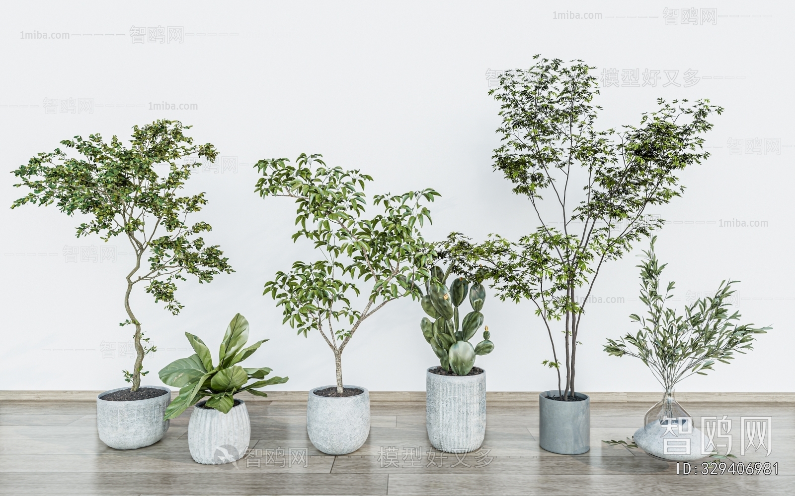 Modern Ground Green Plant Potted Plants