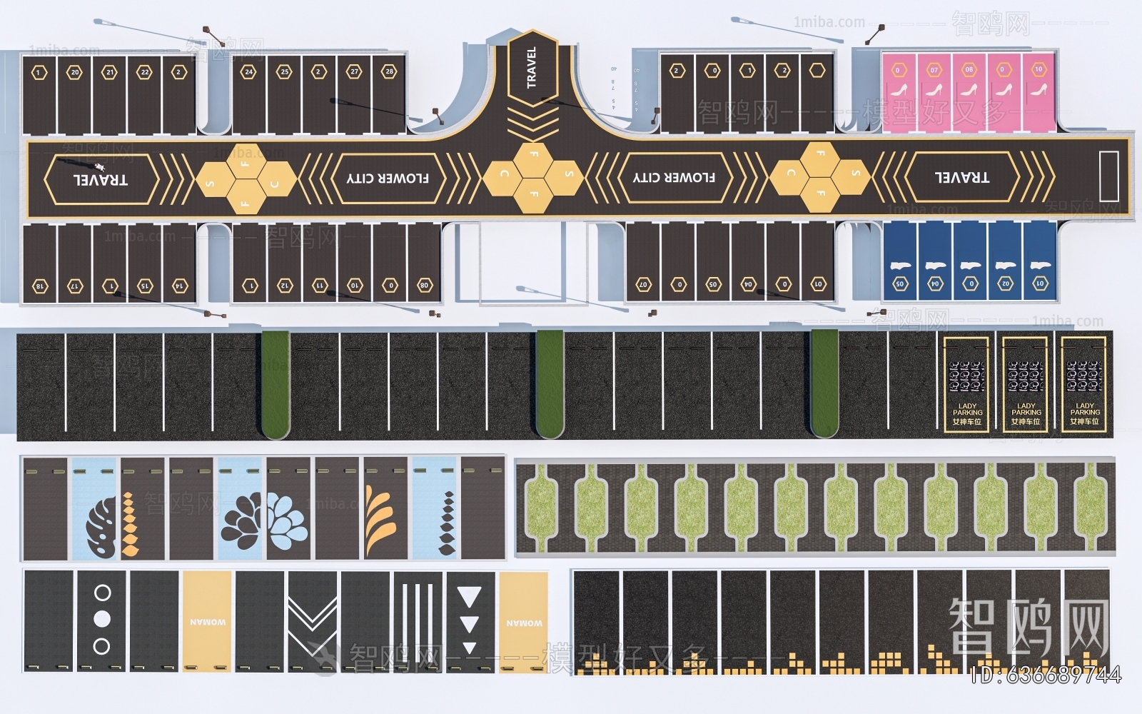 Modern Outdoor Parking Lot