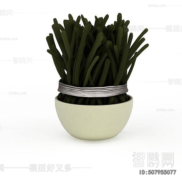 Modern Potted Green Plant