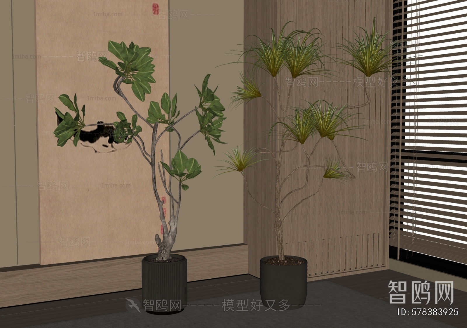 Modern Ground Green Plant Potted Plants