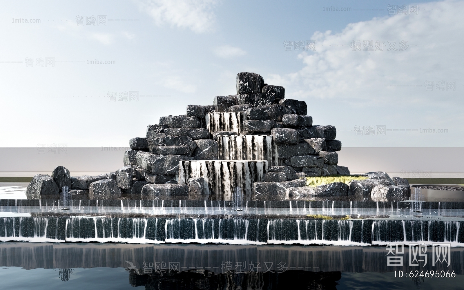 New Chinese Style Rockery Waterscape
