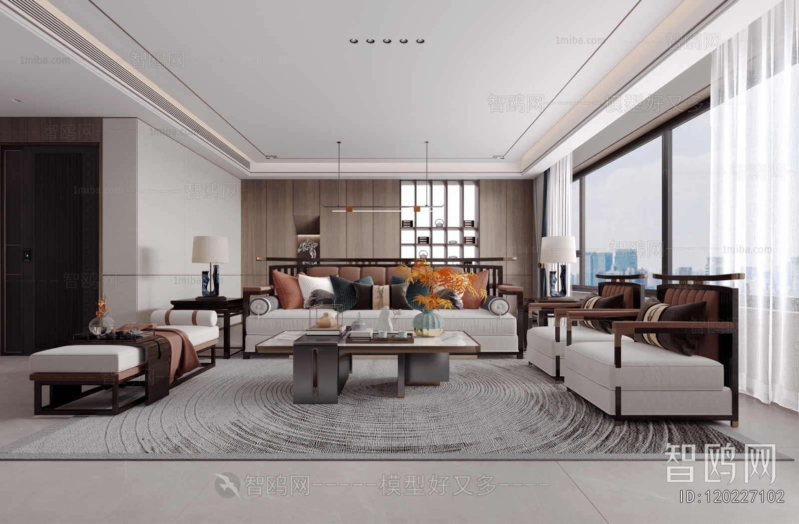 New Chinese Style A Living Room