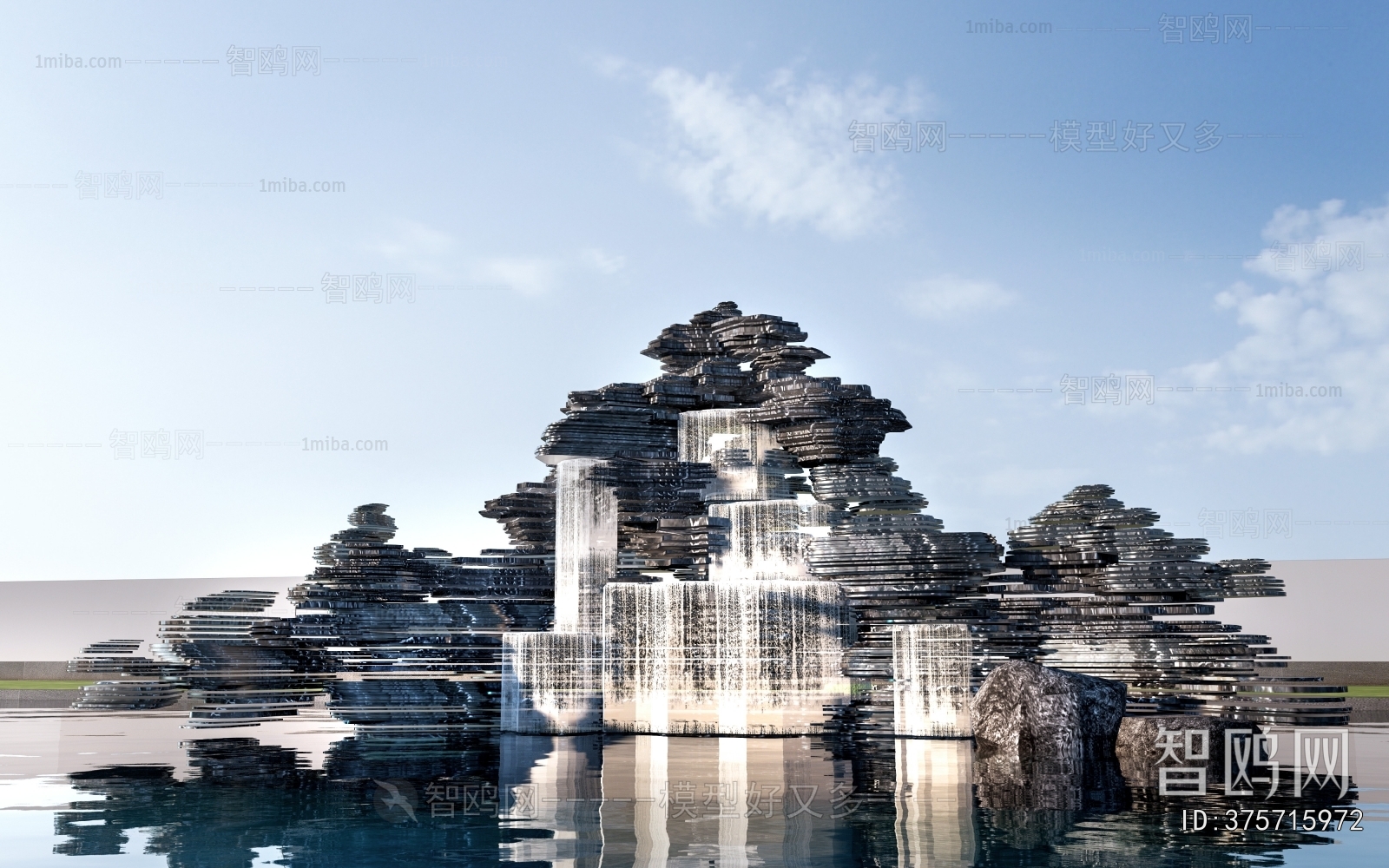 New Chinese Style Rockery Waterscape
