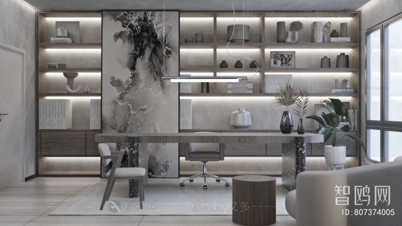 Wabi-sabi Style Study Space