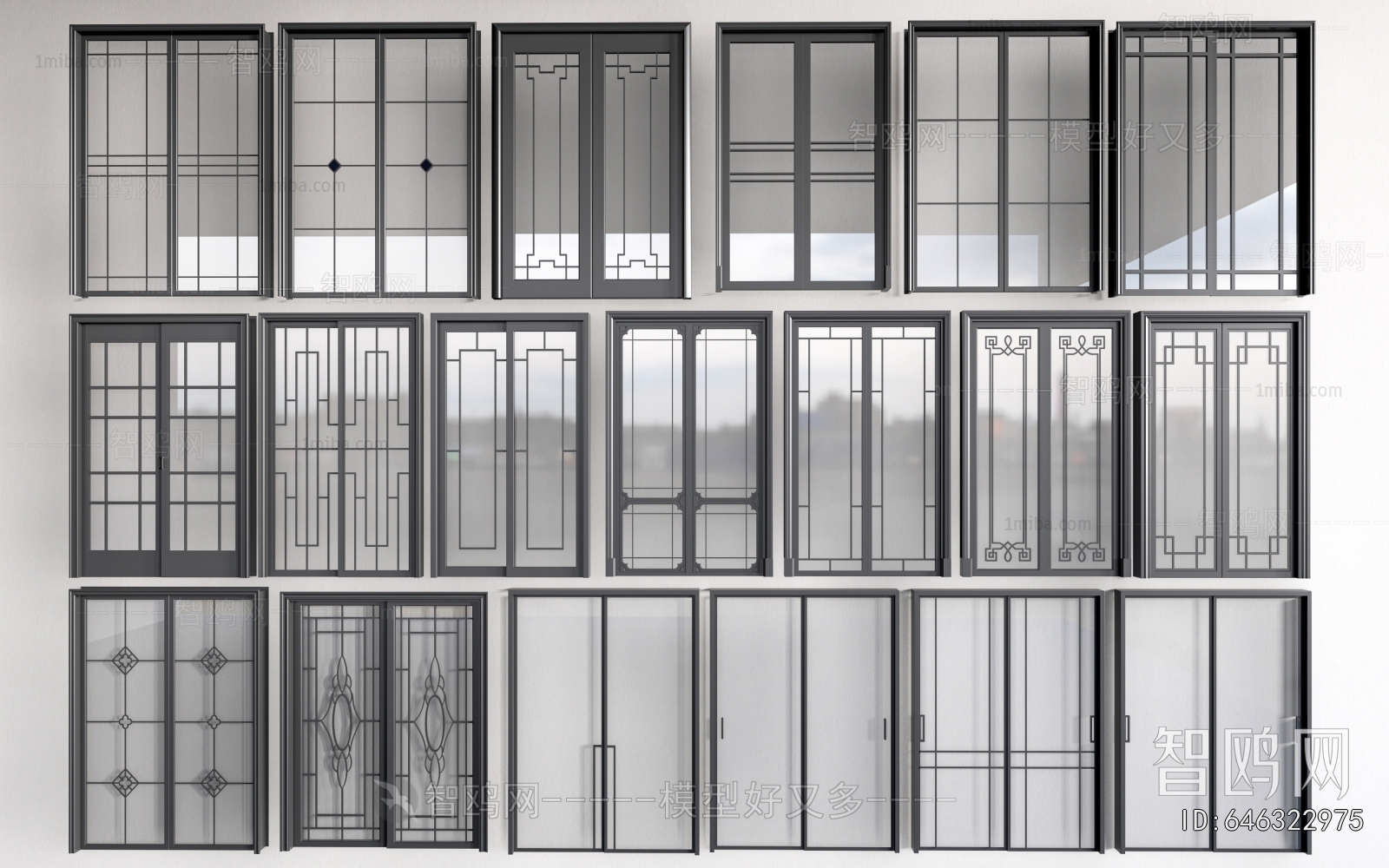 New Chinese Style Sliding Door