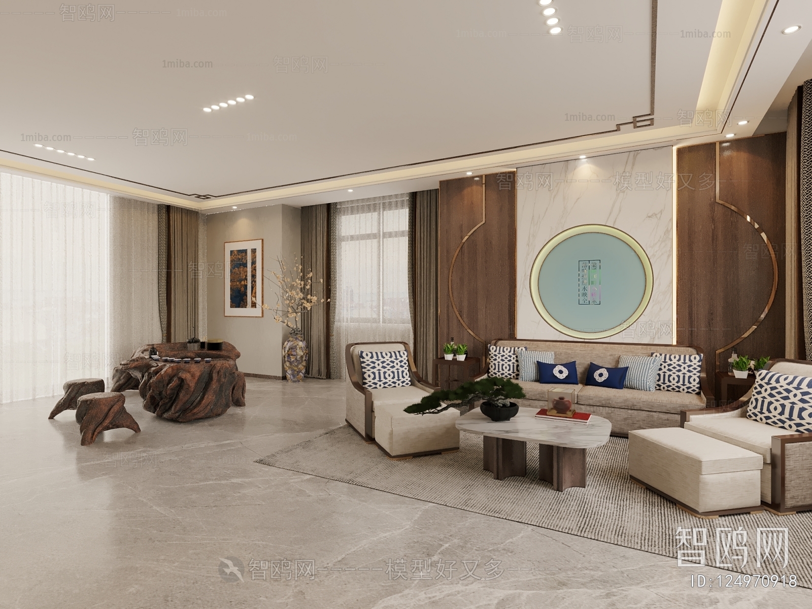 New Chinese Style A Living Room