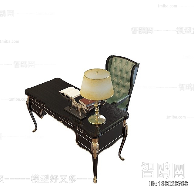 European Style Computer Desk And Chair