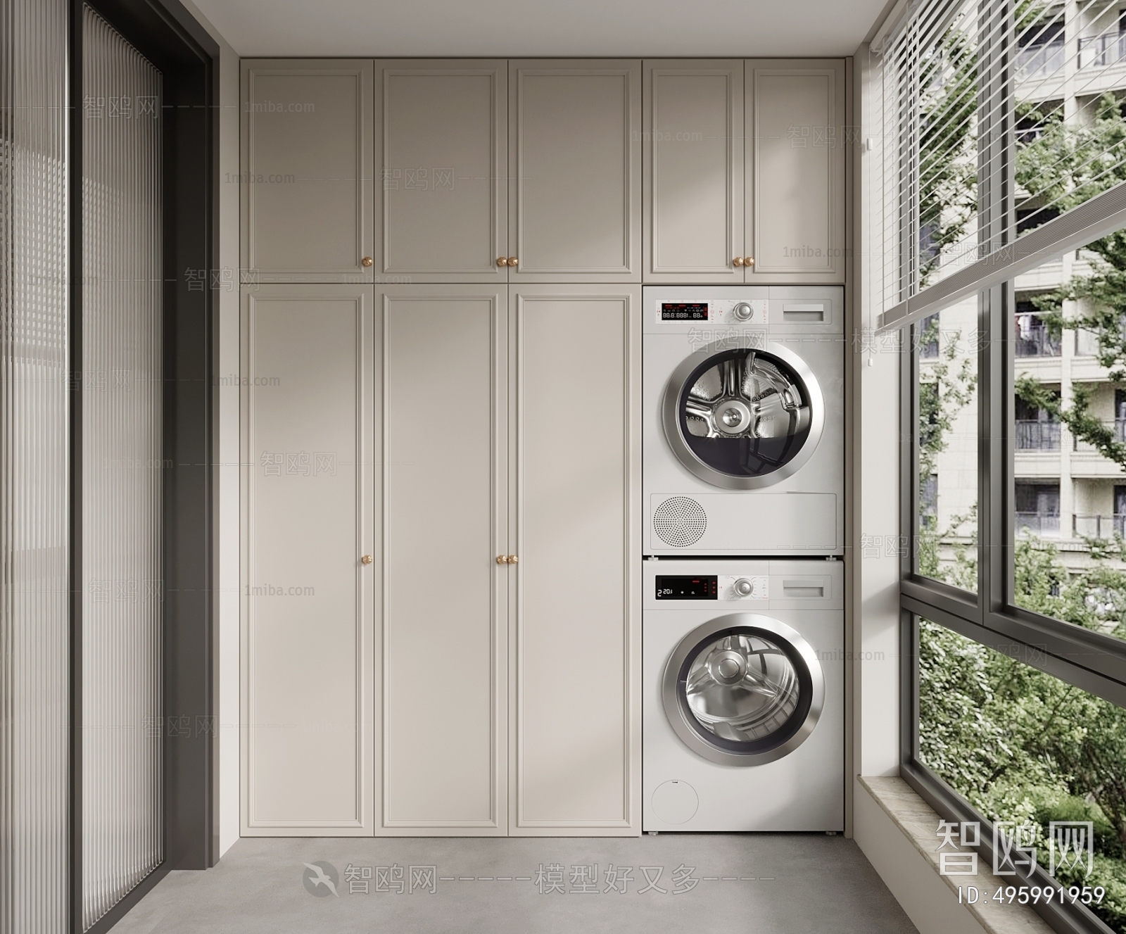 French Style Laundry Cabinet