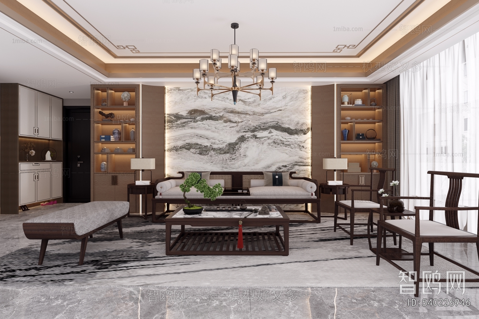 New Chinese Style A Living Room