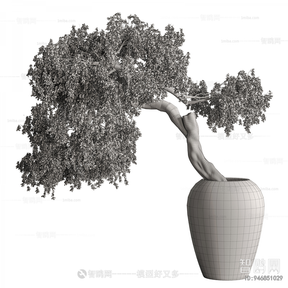 Modern Potted Green Plant