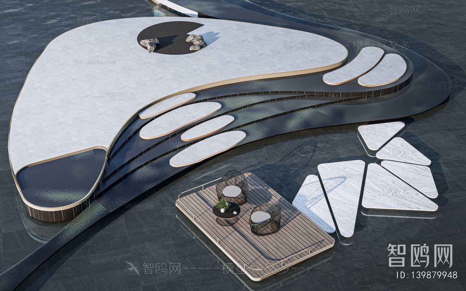 Modern Rockery Waterscape