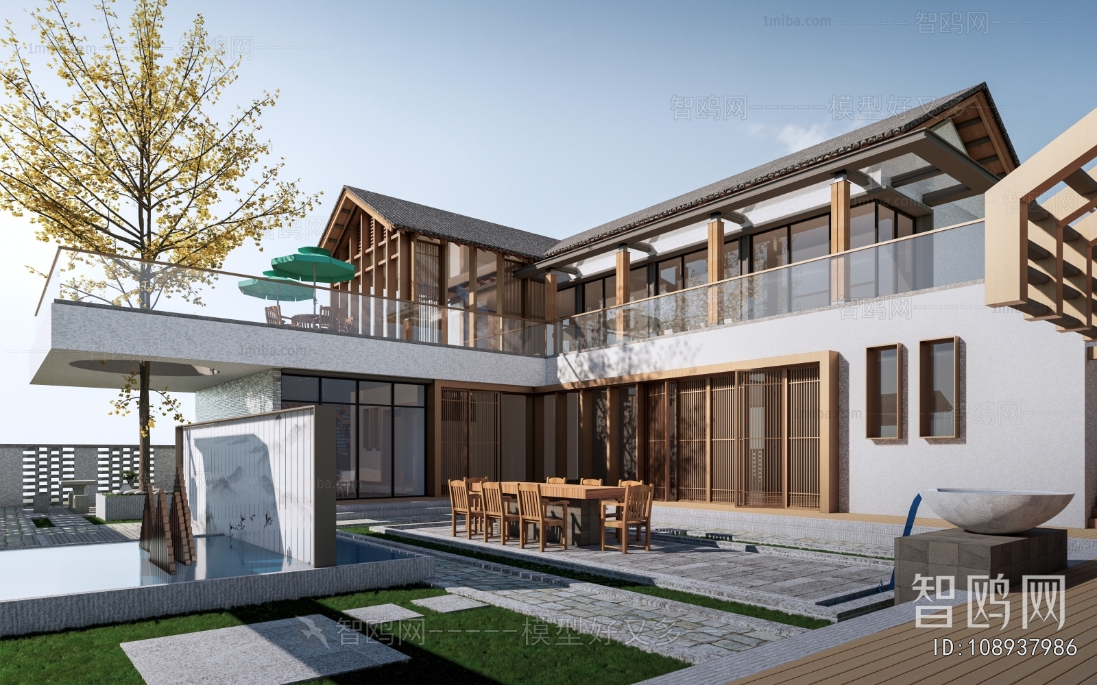 New Chinese Style Appearance Of Commercial Building